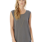 Ladies' Cap-Sleeve Satin Jersey Crew